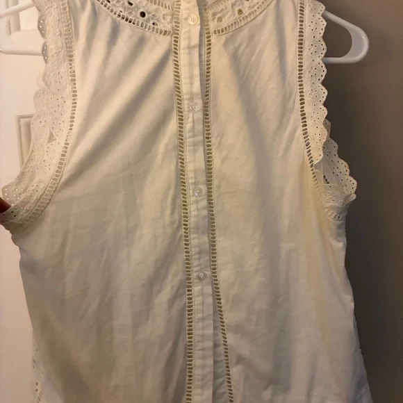 Anthropologie James Coviello White Lace Blouse Sz S EUC - Picture 8 of 10
